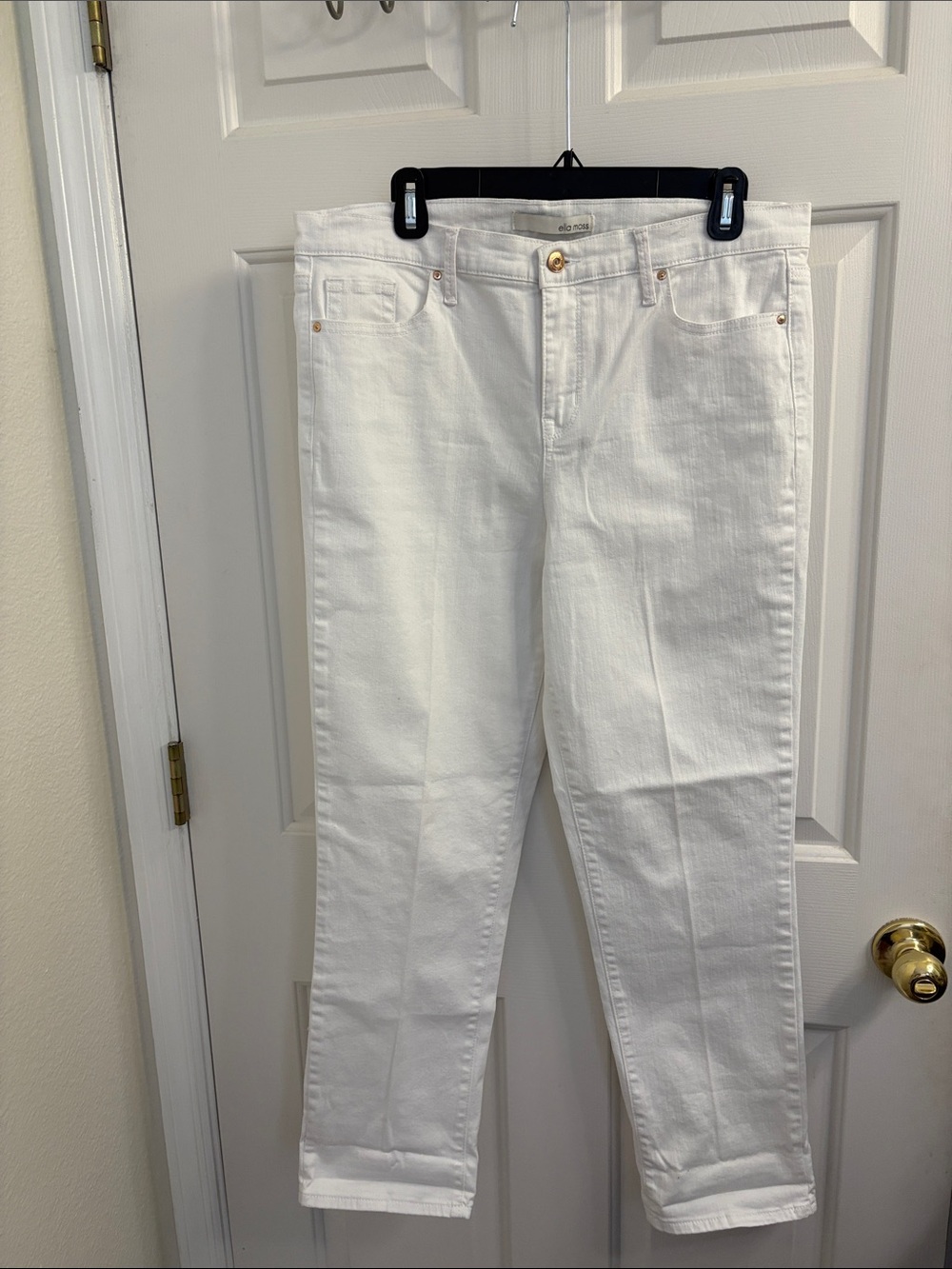 Ella Moss White Cropped Straight Jeans